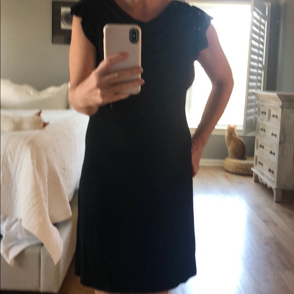 LAMade knit drape neck black dress small - Picture 5 of 6